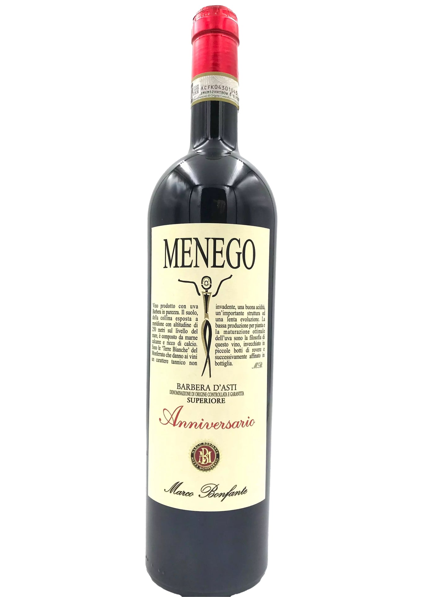 a bottle of wine with a label that includes text and a logo.