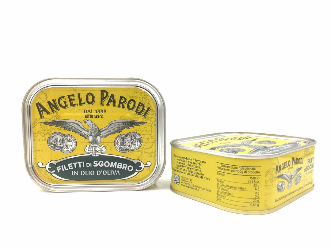 Angelo Parodi Fillets of Mackerel in Olive Oil Tin weight: 325gr.